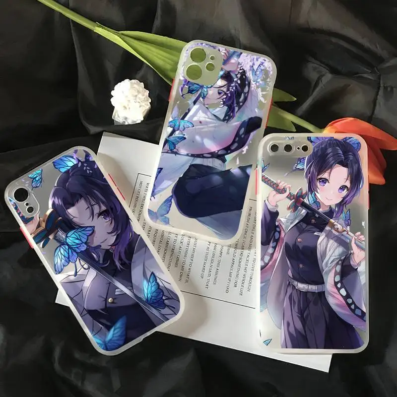 

Kochou Shinobu Demon Slayer anime Phone Case matte transparent For iphone 7 8 11 12 plus mini x xs xr pro max cover