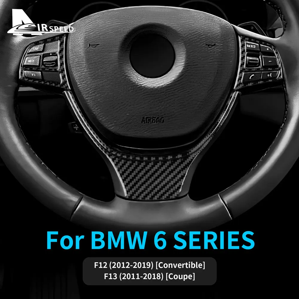 

Углеродное волокно для BMW 6 серии M6 F12 F13 2011-2018 аксессуары Автомобильная Кнопка рулевого колеса переключатель рамка наклейка внутренняя отде...