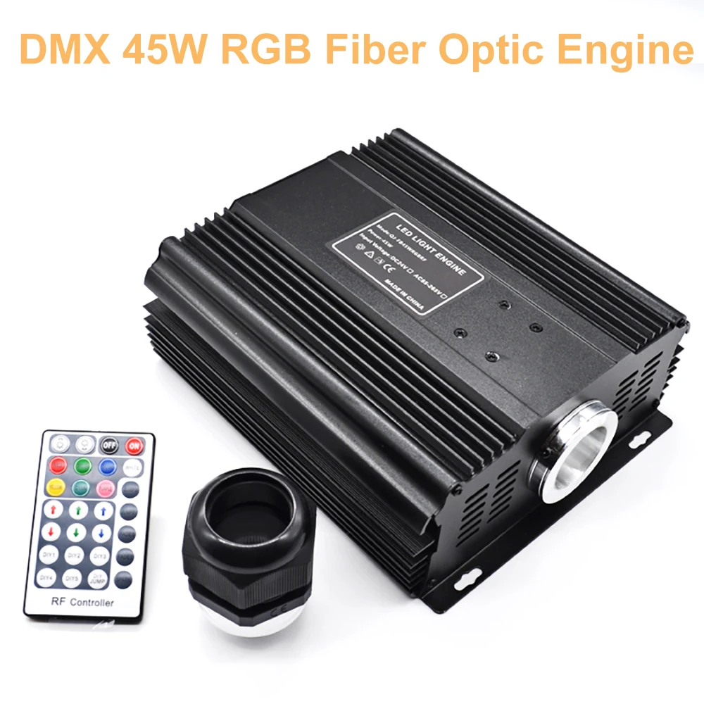 45W DMX RGB Fiber Optic Engine LED Light Source With Remote Control For Optical Fiber Lighting