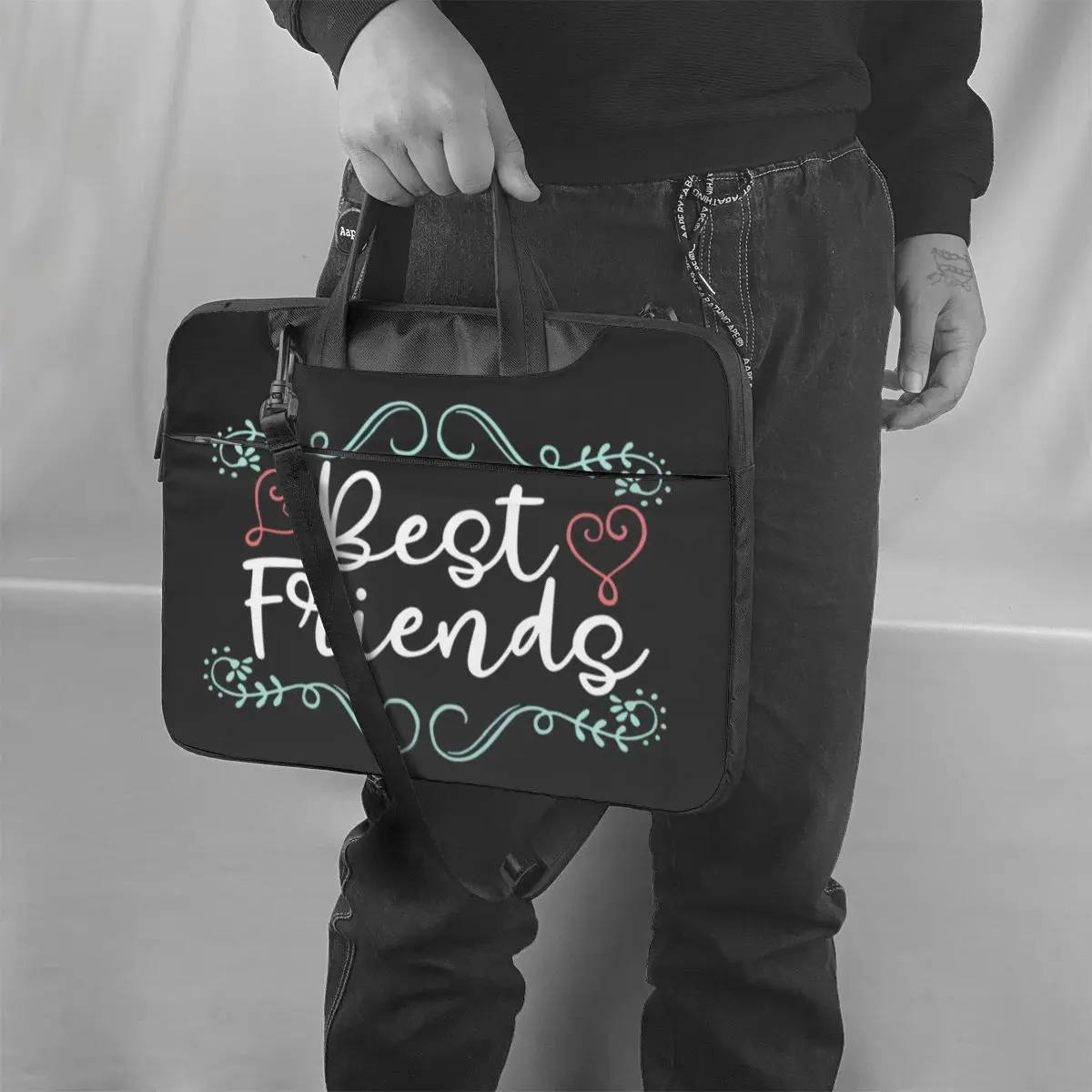 

Best Friends Forever Laptop Bag Case Bicycle Clutch Computer Bag Waterproof Fashion Laptop Pouch