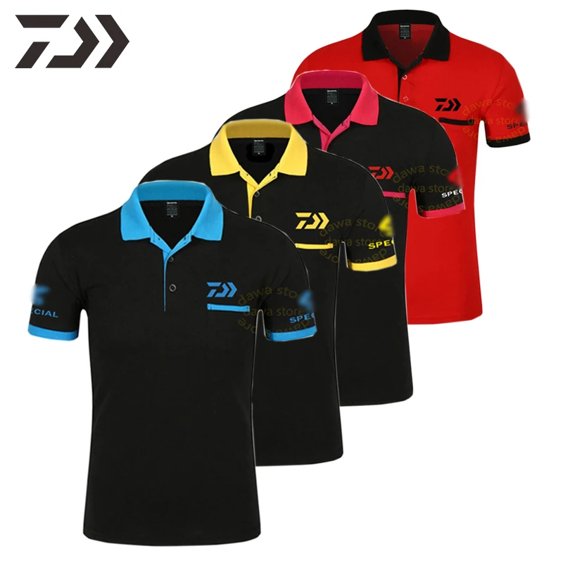 Футболка для рыбалки Мужская футболка поло Лоскутная дышащая уличная спортивная