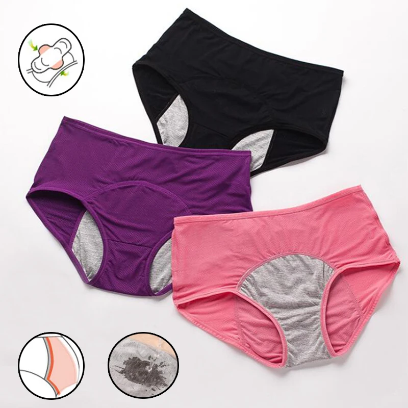 

Women Plus Size Leakproof Period Panties XXXL XXXXL 5XL 6XL 7XL Ladies High Waist Menstrual Panty Seamless Female Underwear
