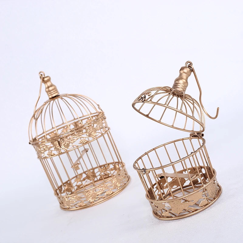 Bird Cage Modern Wrought Iron Metal Decoration Hanging Wedding Pastoral Flower Pot Succulents | Дом и сад