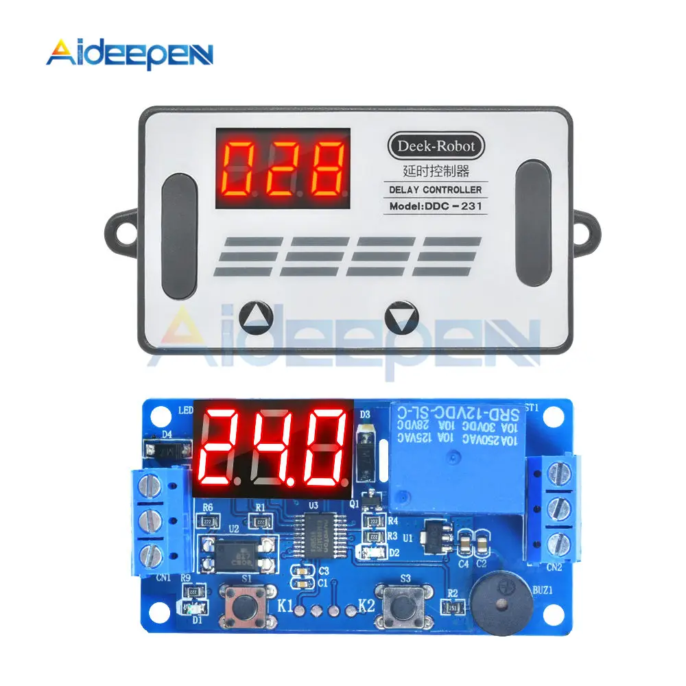 Relay and Case DC 12 В реле задержки времени DDC-231 реле времени программируемый выключатель релейных блоков датчик PNP триггер PLC Автоматизация звуковая сигнализация - Габаритные размеры: Relay and Case