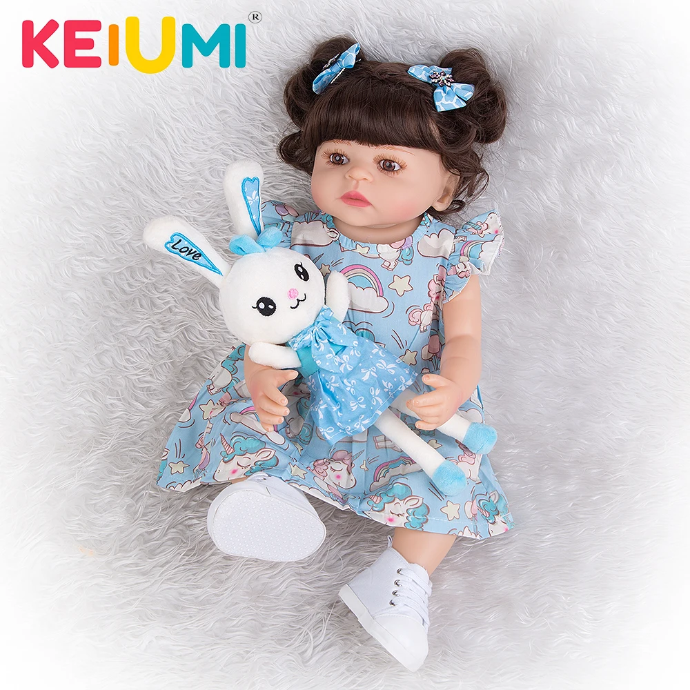KEIUMI новая милая Кукла Reborn boneca 55 см 22 дюйма Baby Girl игрушка малыш Playmate подарок на день