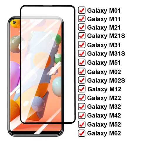Защитное стекло 11D для Samsung Galaxy M01, M11, M21, M31, M51, M02, M12, M22, M32, M42, M52, M62