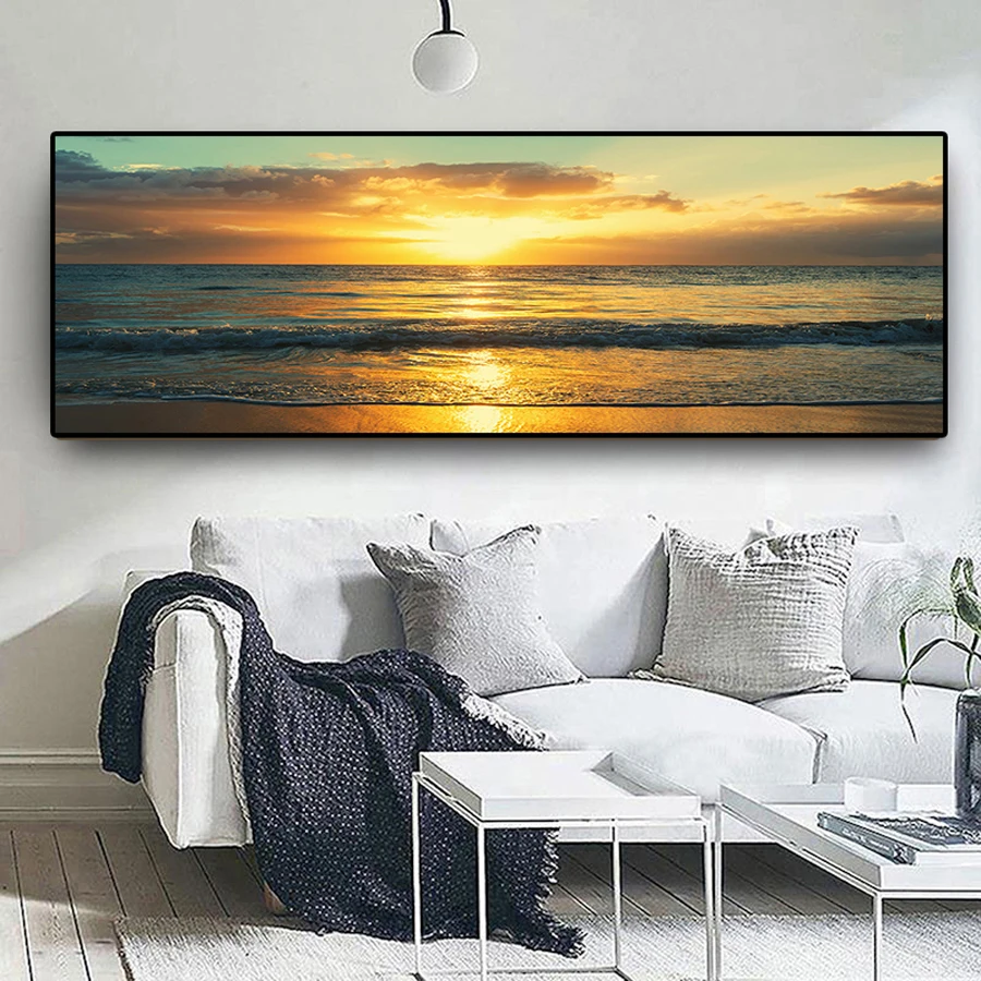 

Nature Ocean Beach Sunsets Panorama Landscape 5d diy diamond painting full drill square rhinestone mosaic embroidery round Decor