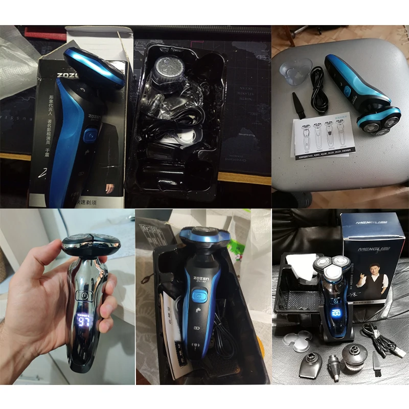 

Zozen Electric Shaver Barbeador Men's Razor Shaving Machine 3 Blades Portable Beard Trimmer Cutting for Side