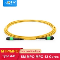 12core singlemode os1 3 0mm lszh mini round cable yellow mpoapc female to mpo female 15m fiber optic patch cord