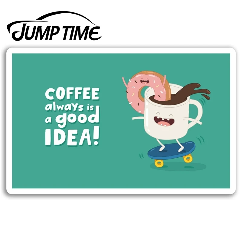 Забавная виниловая наклейка в виде кофе с изображением пончика для шуток на