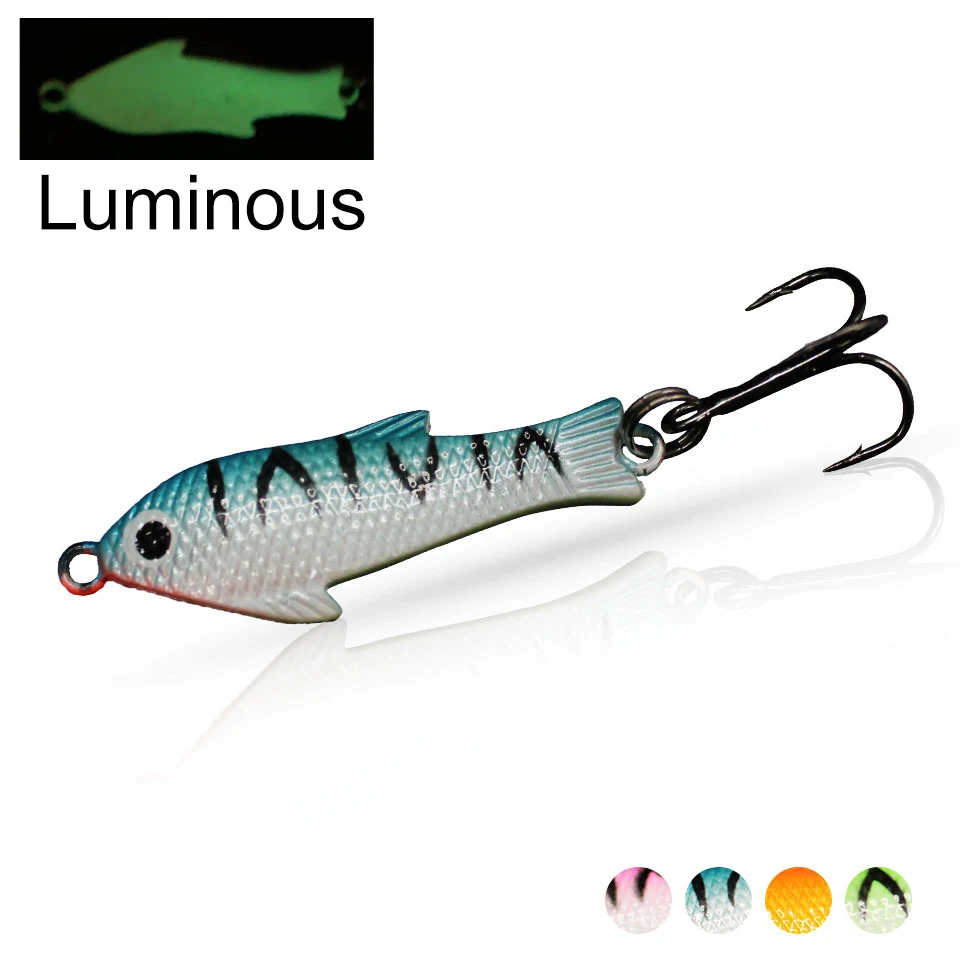 

Winter Ice Fishing Lure 7.3g 38mm 4pcs/lot Artificial Outdoor Fishing Hard Bait Mini Metal Lead Fishing Barbed Hook