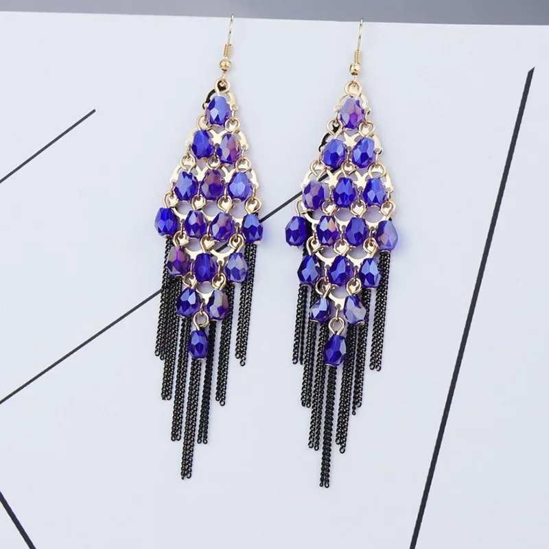 тренд 2020 Новое поступление серьги ручная работа кристалл камень цепочка