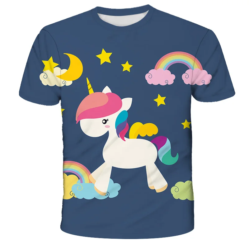 

Children's T Shirt Children For Girl Boy Girls Kids Kid's Shirts Child Baby Toddler Unicorn Party Tee Tops Clothing Short Tees