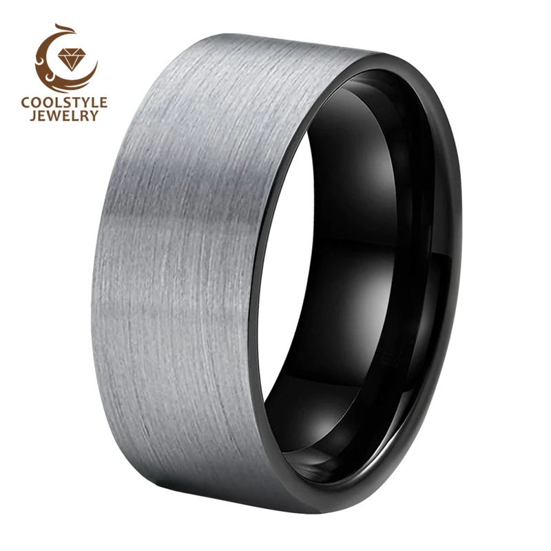 8 мм 6 черное вольфрамовое кольцо Мужская и женская обувь на плоской подошве