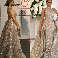 long luxury evening dresses 2022 mermaid style sparkle glittle sequin women saudi arabia formal prom evening gowns plus size