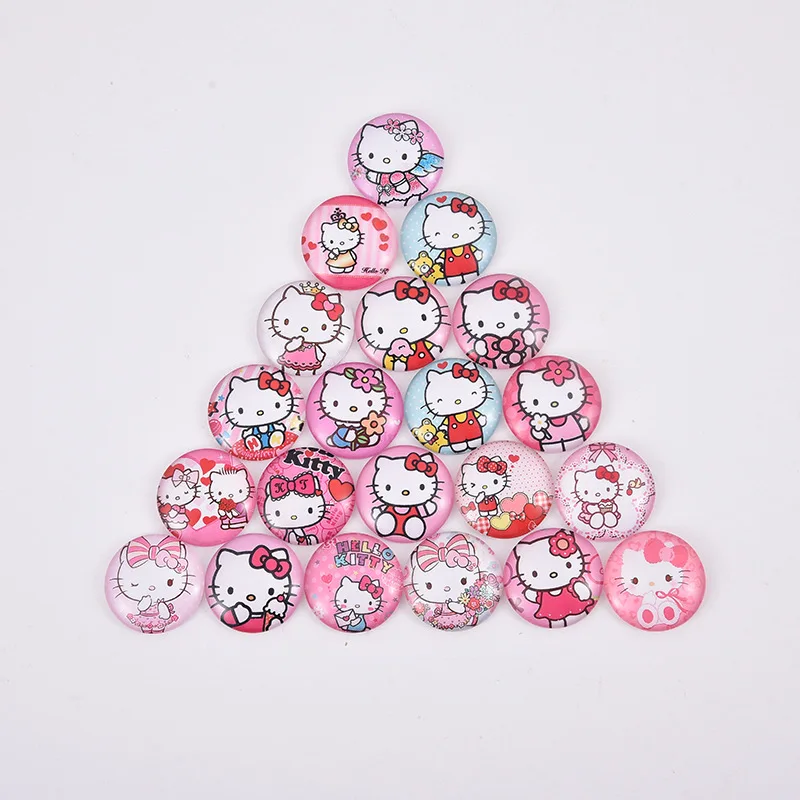 25PC  Cartoon Cat Crystal Glass Patch Cabochon Blank Base Pendant Gemstone DIY Jewelry Accessories Girl Jewelry Making