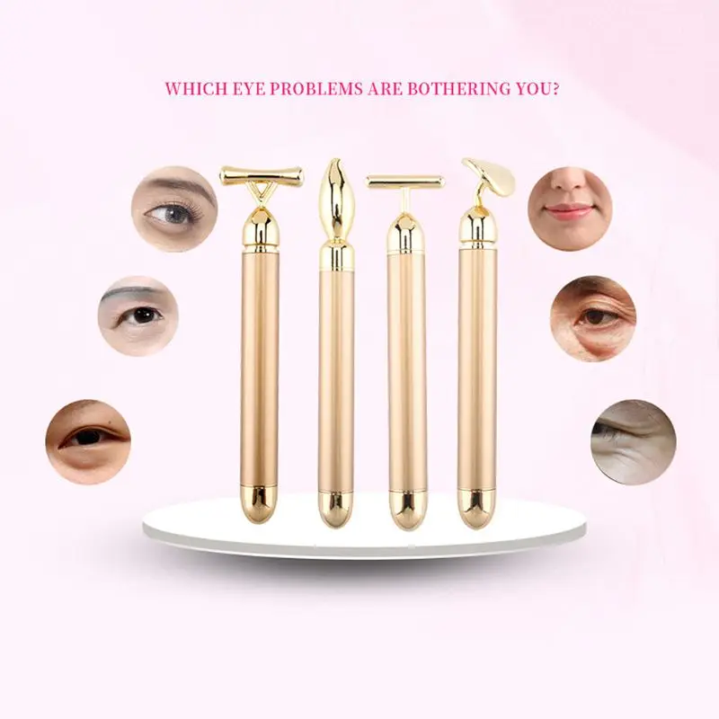 5pcs 4 in 1 Face Massage Stick Vibration Massager T Shape Anti Aging Skin Lift Remove Wrinkle Puffiness Beauty Bar Body Slimming | Красота и