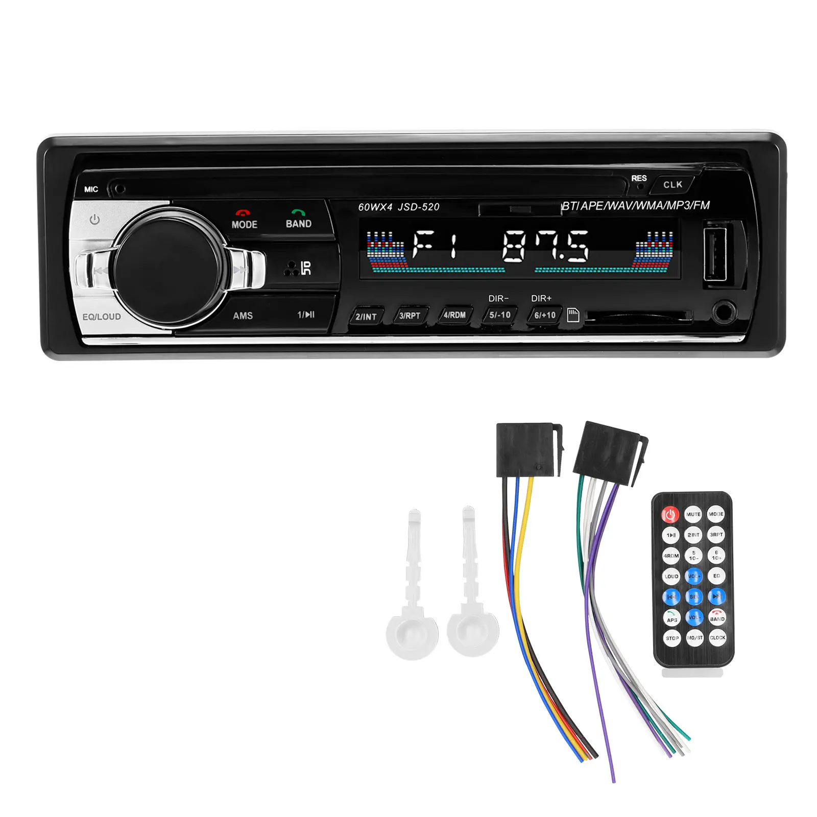 

Podofo Autoradio 1 Din Bluetooth Radio Car 12V JSD-520 SD AUX-IN MP3 Player FM USB Auto Stereo Audio Stereo In-Dash Radio Coche