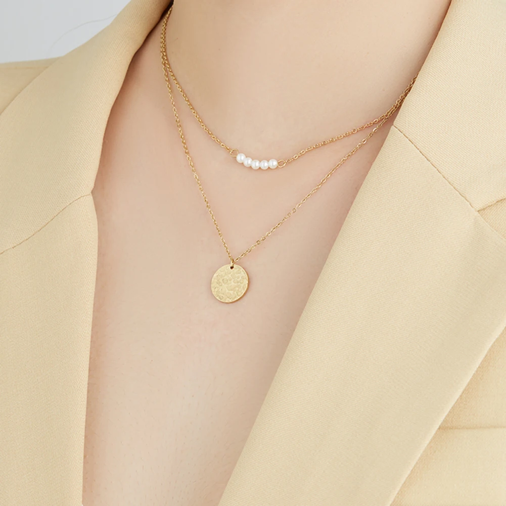 Многослойное длинное ожерелье с подвеской золотого цвета для женщин