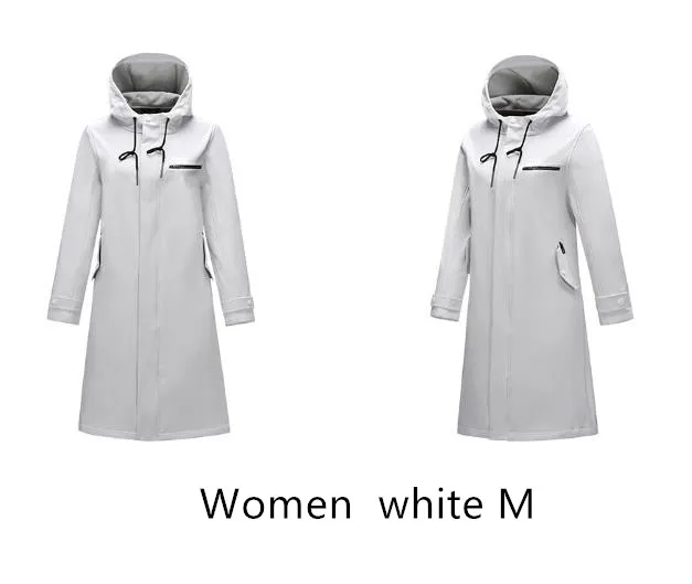 Women white m Xiaomi PELLIOT осенне-зимнее деловое мужское Женское пальто, повседневное однотонное тонкое пальто, ветрозащитный длинный плащ, теплый мягкий уличная одежда - Цвет: Women white m