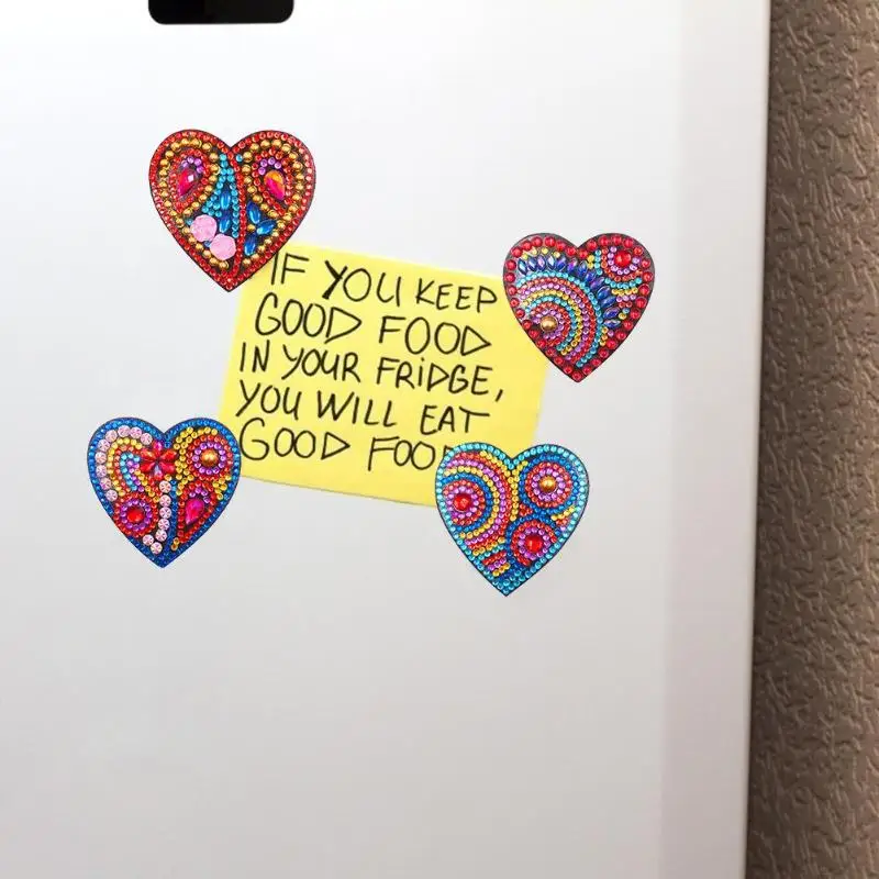 4 шт. алмазная живопись магнит на холодильник DIY полная дрель специальная форма Сердце Алмазная вышивка крестиком магнит на холодильник подарки на Рождество