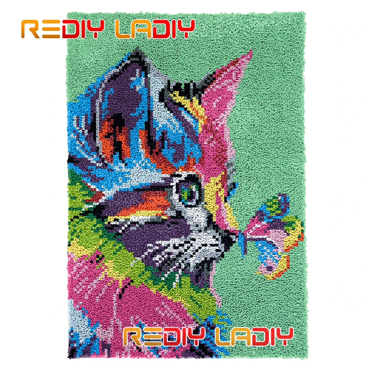 

Latch Hook Rug Kits Rainbow Kitten Plush Wall Tapestry DIY Carpet Rug Thick Yarn Arts Cushion Crochet Floor Mat Home Decor Gifts