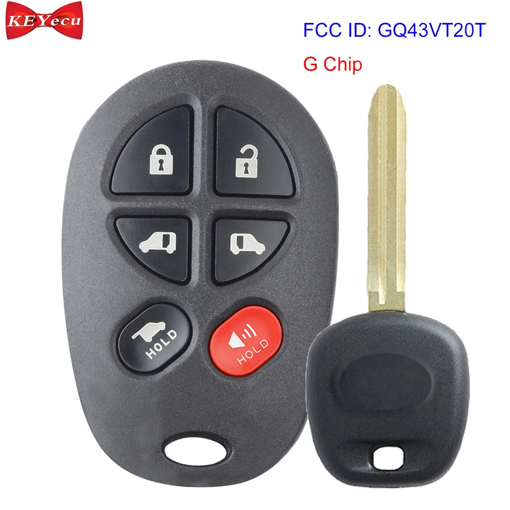 KEYECU для Toyota Sienna 2011 2012 2013 дистанционный ключ-брелок GQ43VT20T G чип 89742-AE050 | Автомобили и