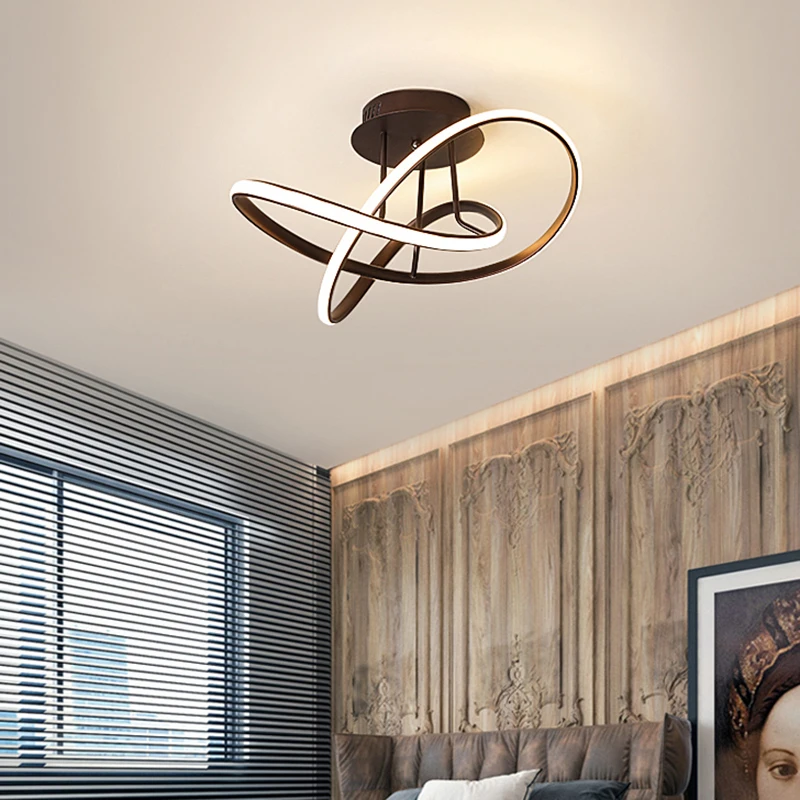 Современная светодиодная люстра черного/белого цвета для гостиной спальни