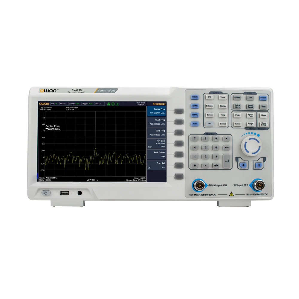 Цифровой анализатор спектра OWON XSA815 9 дюймов ЖК-дисплей 1280x800 1 Гц полоса
