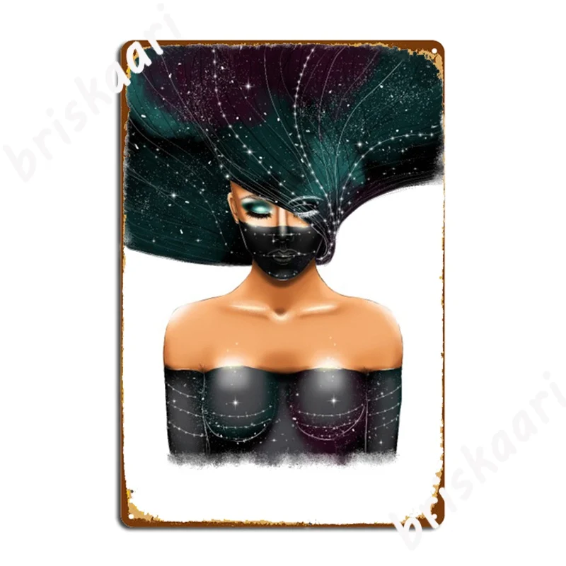 Красивый Космос девушка на черном фоне металлические знаки кино гостиная паб