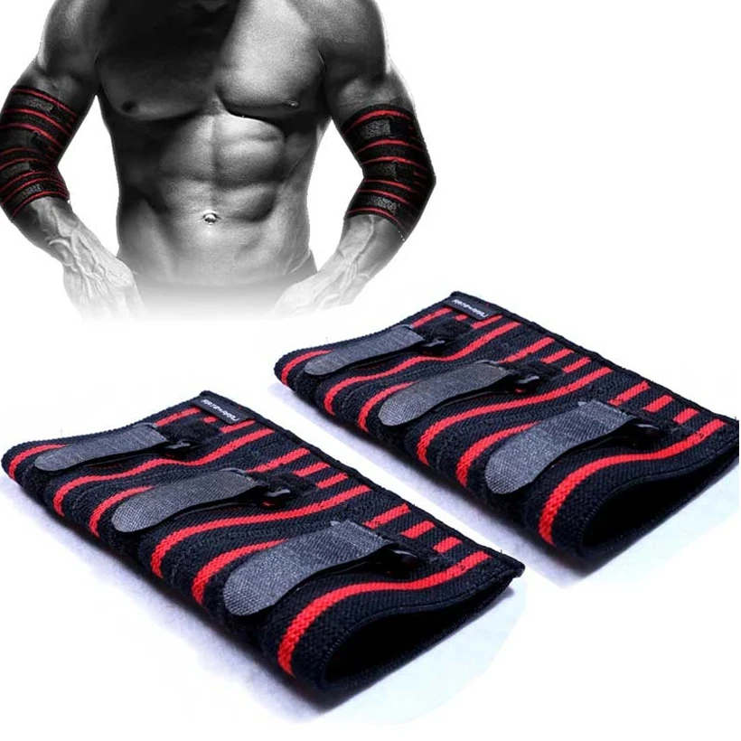 

1 Pair Gym Adjustable Elbow Sleeve Brace Compression Support For Weightlifting Bodybuilding Bench Press Elbow Pad Protector -40