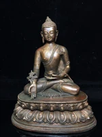 11 tibet buddhism old bronze cinnabars medicine buddha pharmacist tathagata shakyamuni buddha statue enshrine the buddha
