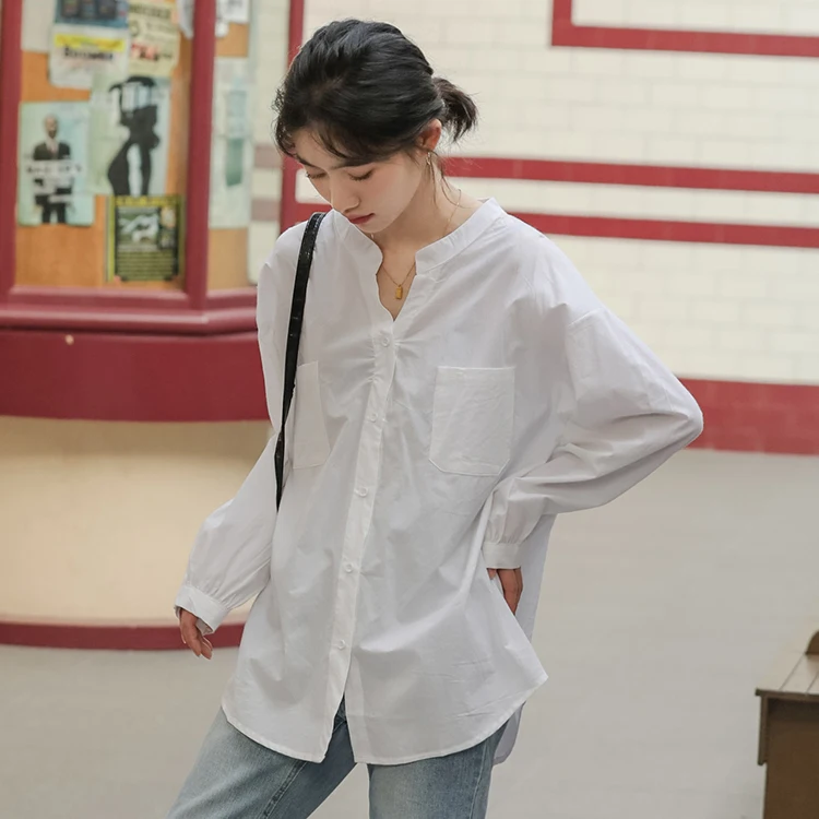

shirt female spring 2021 new fashionable western style long-sleeved shirt design feeling small unlined upper garment