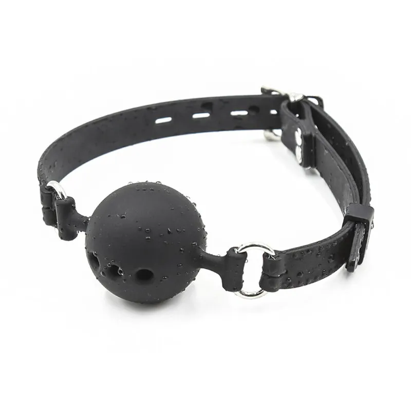 Пара силиконовых кляпов для рта с мячом для слюней BDSM Bondage Restraints Open Breathable Sex Harness Toys for Women Accessories.