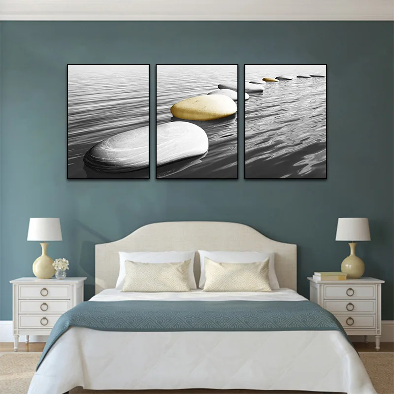 

3pcs Modern Minimalist Stone Flowing Water Decorative Painting Canvas Painting Living Room Bedroom Music Dining Room Painting