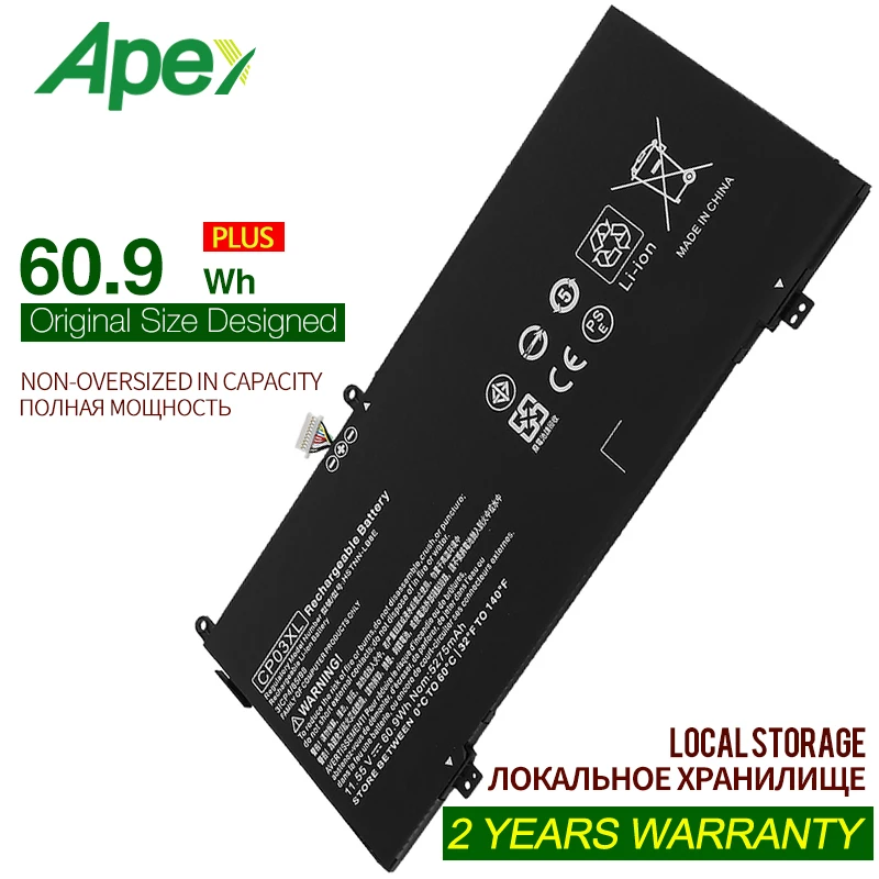 

CP03XL Battery For HP Spectre x360 13-ae049ng 13-ae040ng 13-ae052nr 929066-421 929072-855 HSTNN-LB8E 11.55V 60.9Wh
