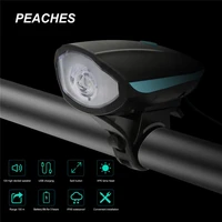 peaches bike light bicycle bell usb charging flashlight horn headlight cycling multifunction ultra bright electric 120db bell
