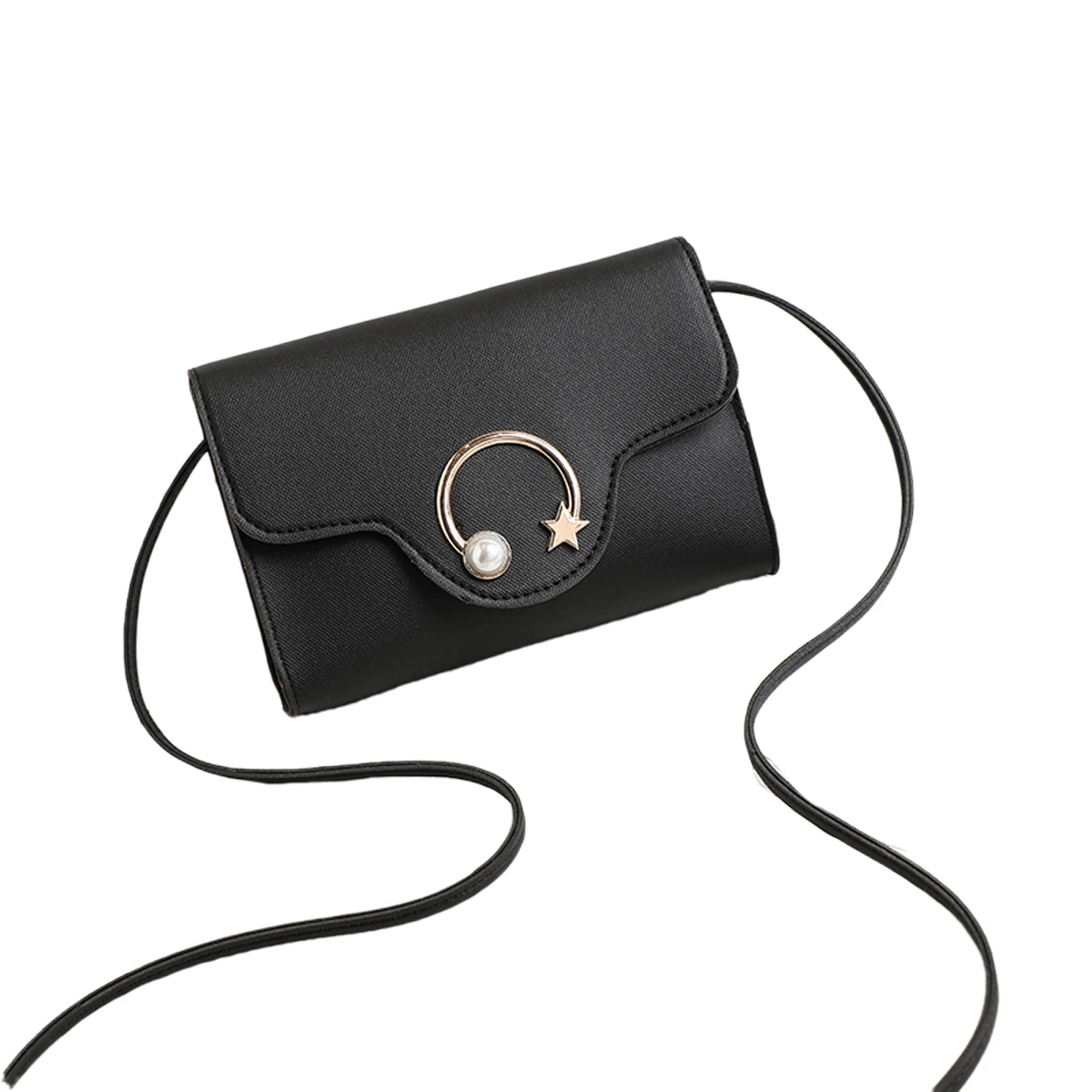 Женская однотонная маленькая квадратная сумка в Корейском стиле украшенная