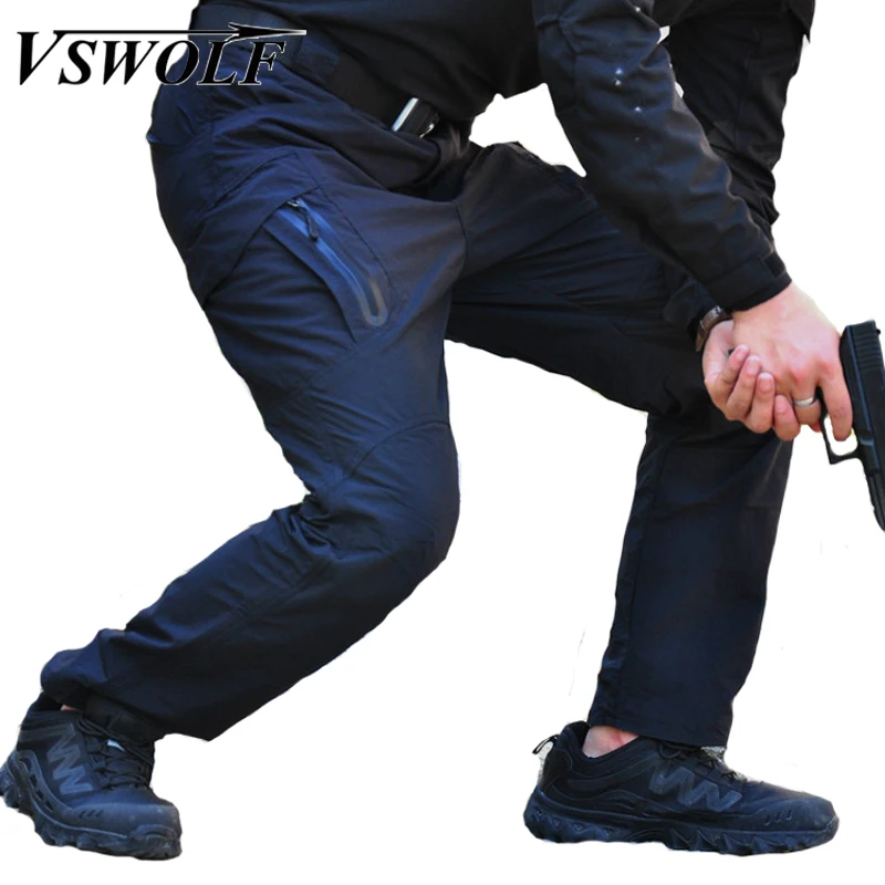 Военные тактические штаны темно синие камуфляжные быстросохнущие брюки мужские