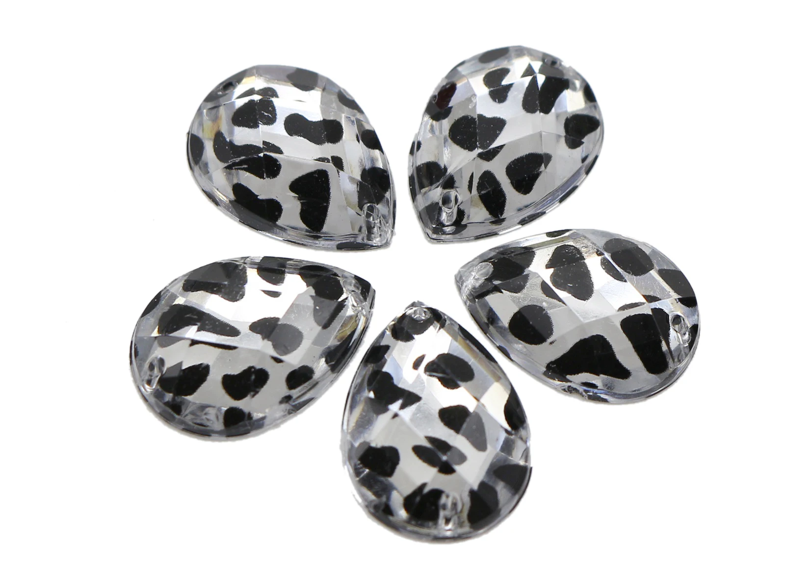 Różne kształty wzór w cętki akrylowe płaskie kryształki do szycia przyszyć koraliki