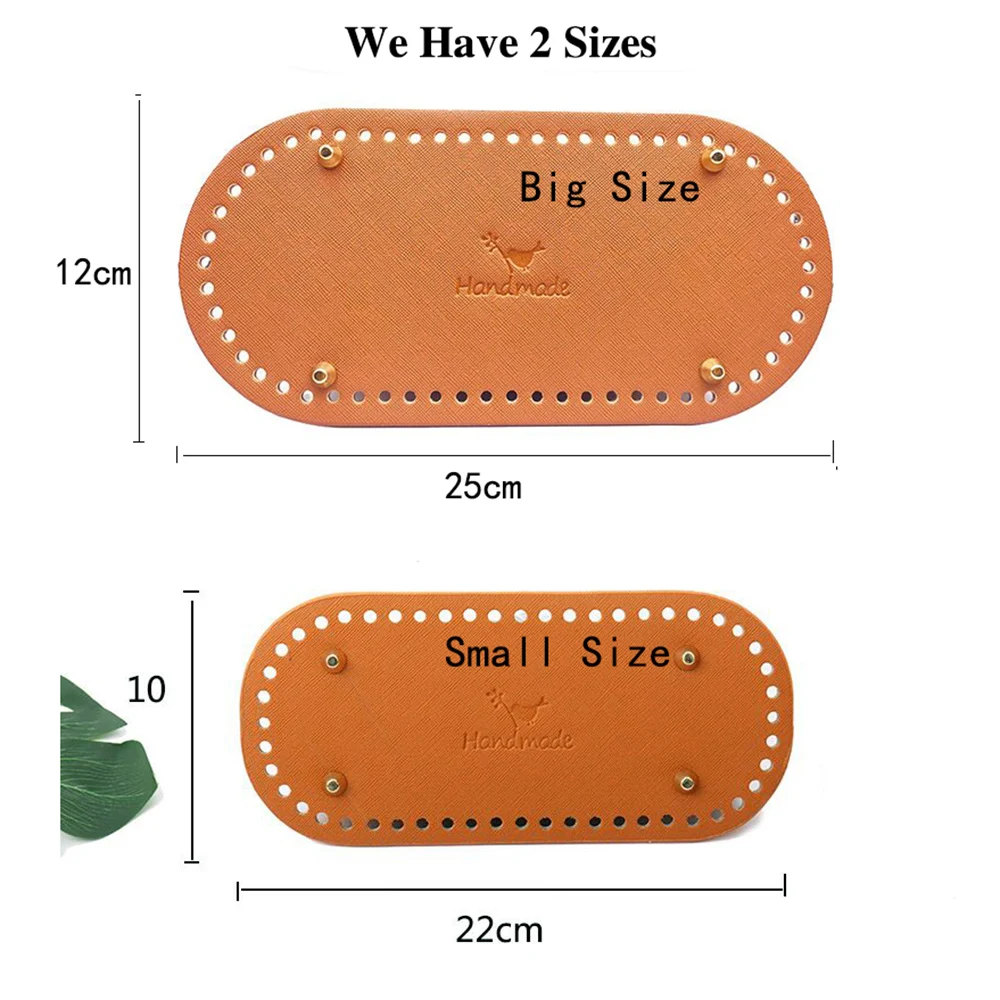 Fast Shipping 12*25cm Long Oval Bottom for Knitted Bag Leather  Accessories Handmade Bottom DIY Crochet Pad  Bag Bottom Handbag