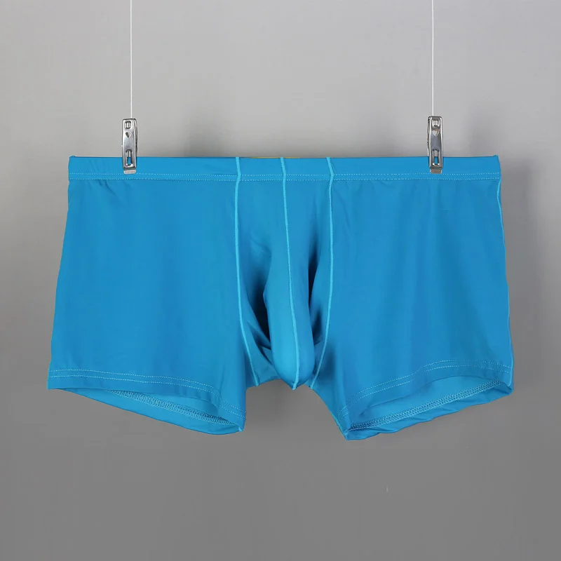 

Comfortable Men's Transparent Ice Silk Boxer Shorts Male Bullets Separation Boxers Appeal Underwear Health Pants For Men