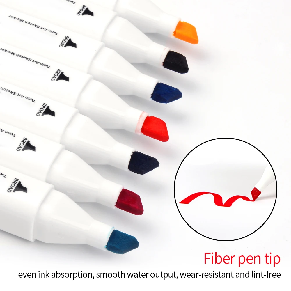 Набор маркеров для рисования на спиртовой основе 12/24/36/80 цветов двусторонние