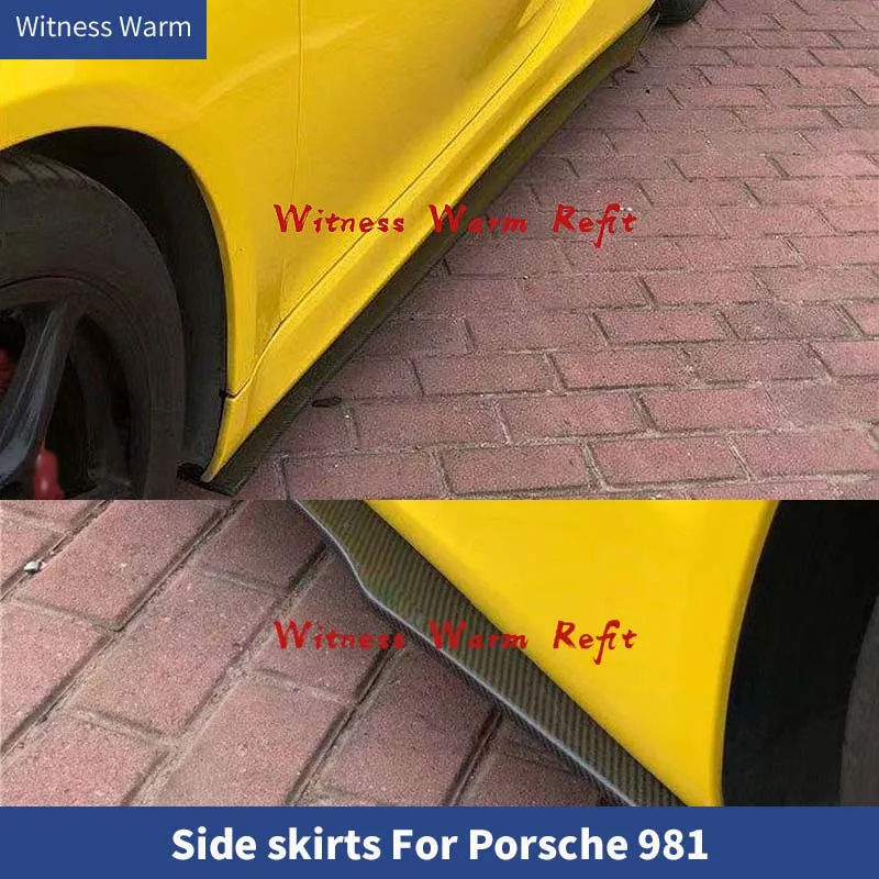 

Carbon Fiber FRP 1 Pair Side skirts Extension for Porsche 981 boxster cayman 2013-2015