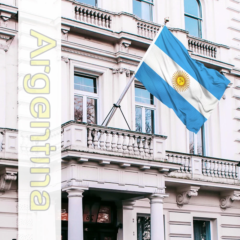Флаг Аргентины 400D Полиэстер Премиум качества серебристые флаги с ярким цветом и