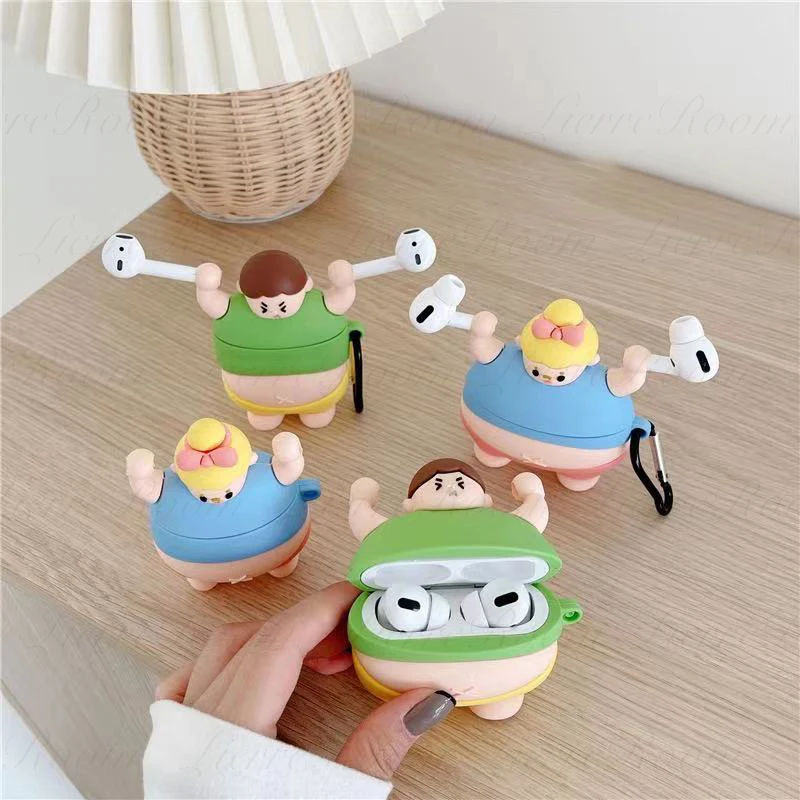 

LierreRoom Weightlifting Fat Boys And Girls For Airpods Pro Headset Silicone Shell Bluetooth Protective Cover Airpods Case1 2