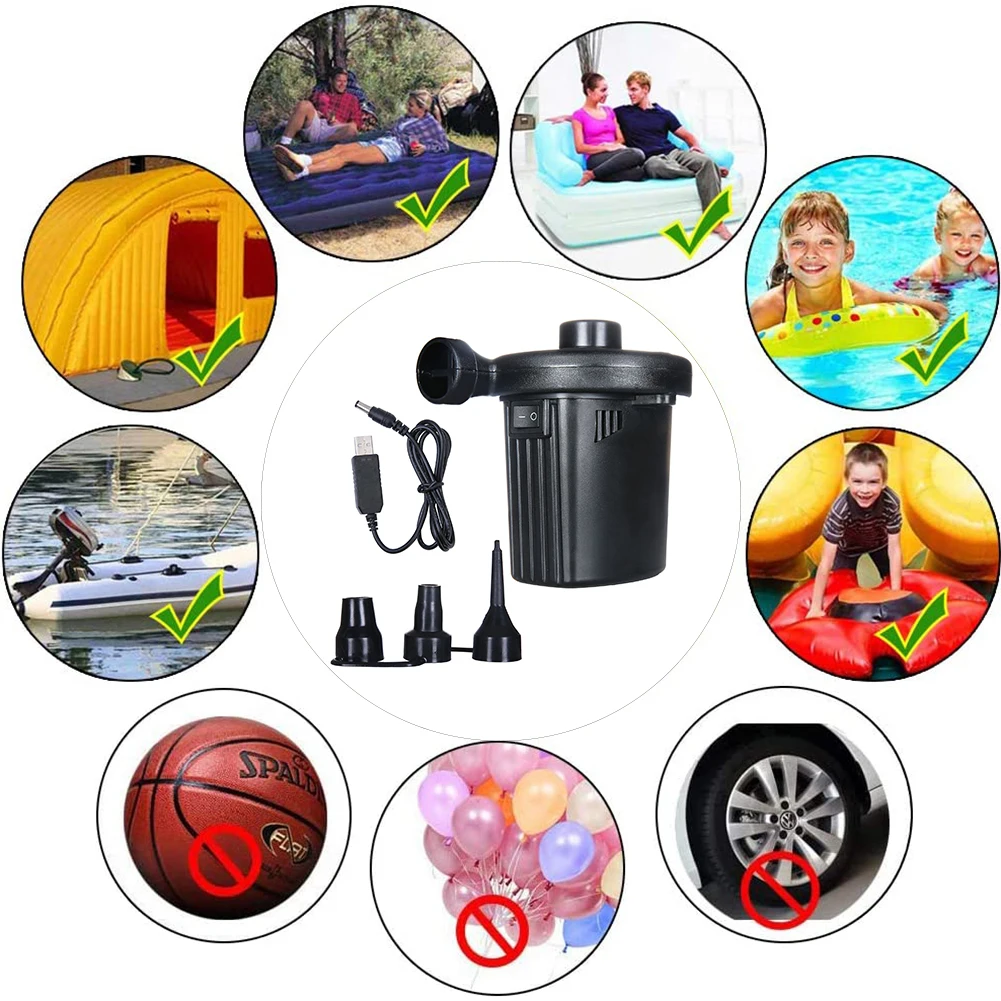 Насос надувной портативный с USB зарядкой электрический воздушный матрас