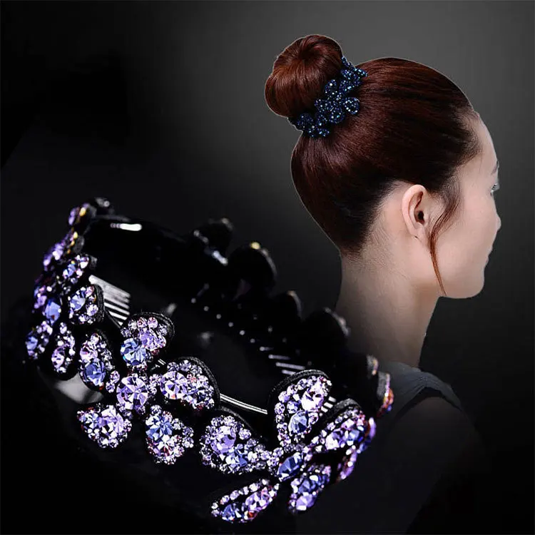 

Korean Version Hair Curler with Diamond Headdress Ball Head Adult Simple Fashion Versatile Lady Top Clip Headdress Headwear