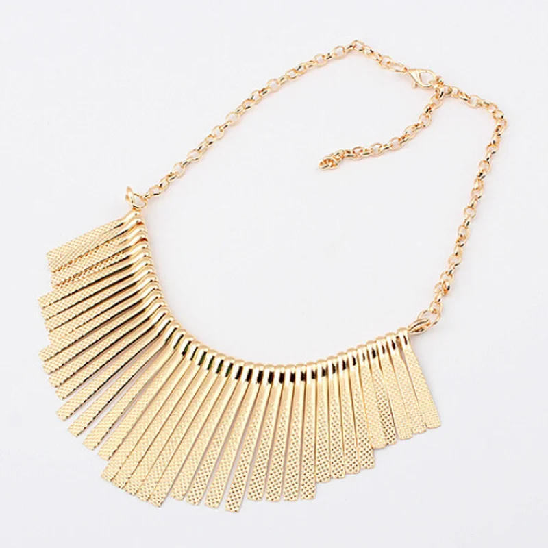 Женское золотистое металлическое многослойное ожерелье цепочка|collar necklace|tassel