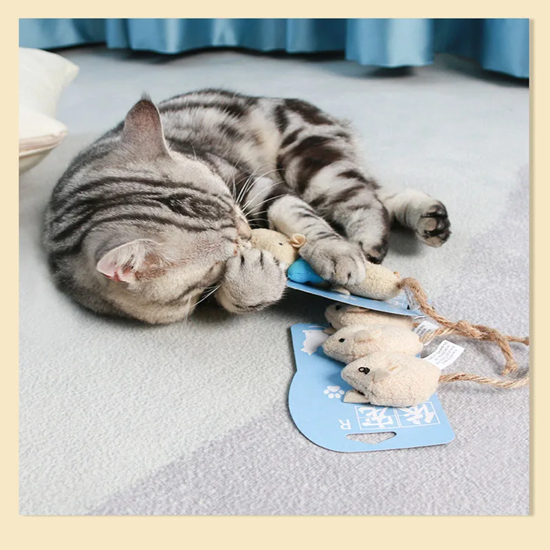 3 шт./лот милые и маленькие игрушки для кошек имитация плюшевой мыши игрушка